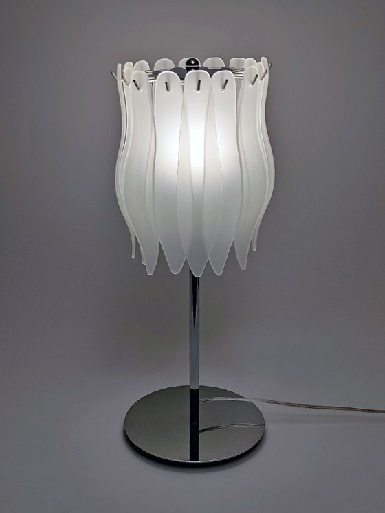 Massive Table lamp with glass slats – Metal, Vintage (photo 6 of 18)