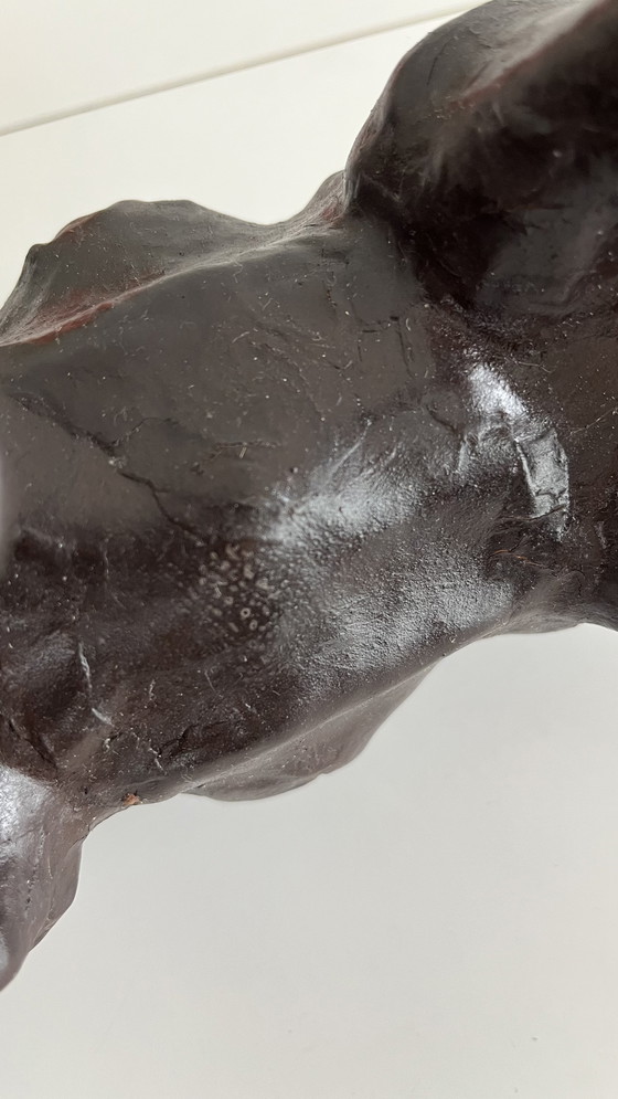 Image 1 of Set di due statue di animali vintage in pelle - Ippopotamo e Rinoceronte - nello stile di Omersa