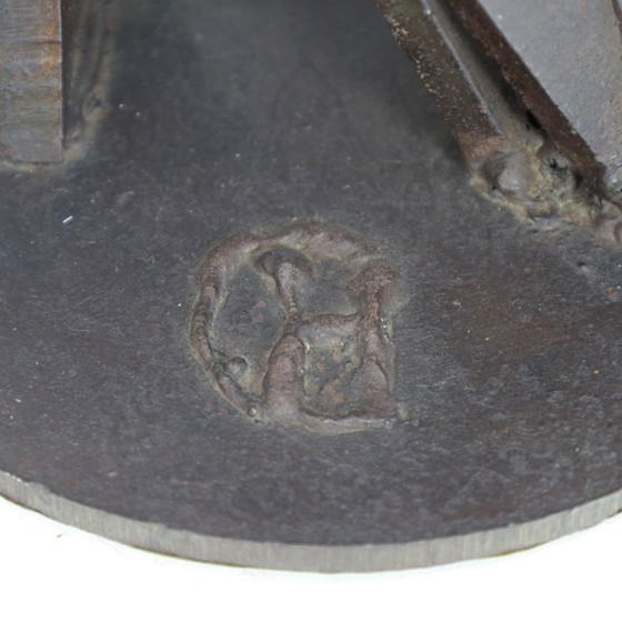 Image 1 of Brutalistische abstracte ijzeren sculptuur, gesigneerd CH, Nederland, jaren 1960
