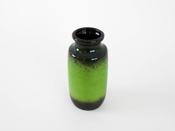 Image 1 of Grüne Keramikvase, deutsches Design, 1970er Jahre, hergestellt in Deutschland