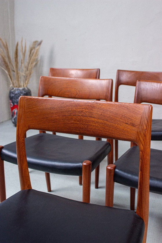 6 sedie Niels O. Möller modello 77 in teak danese, vintage anni '60 – Niels Otto Møller, Sedie da pranzo (photo 15 of 21)