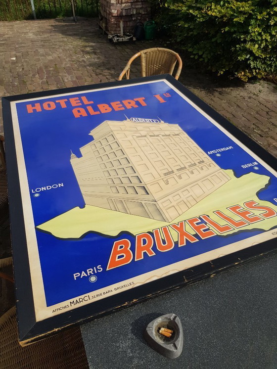 Image 1 of GROTE antieke vintage poster uit 1930 Hotel Albert I