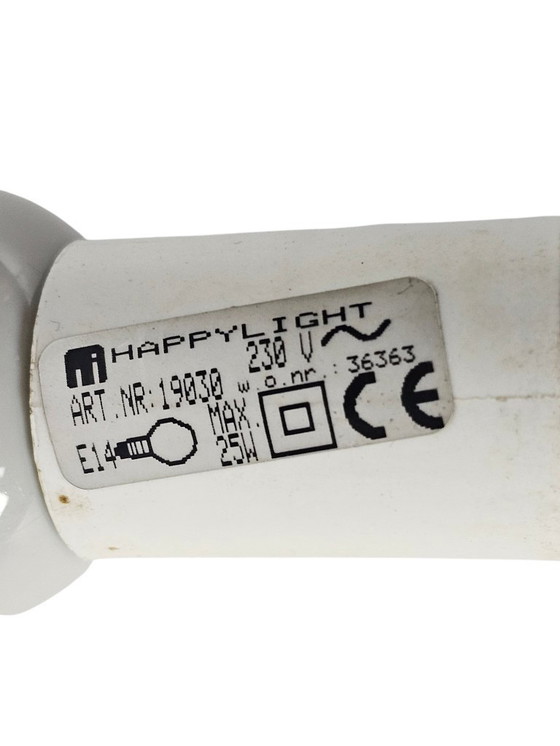 Image 1 of Happy Light - Holland - schelplamp - wandlamp - geperst glas - chroom - 1990's