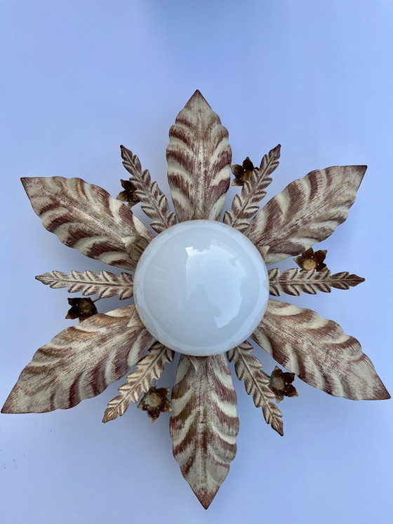 Image 1 of plafonnier vintage italien fleur masca