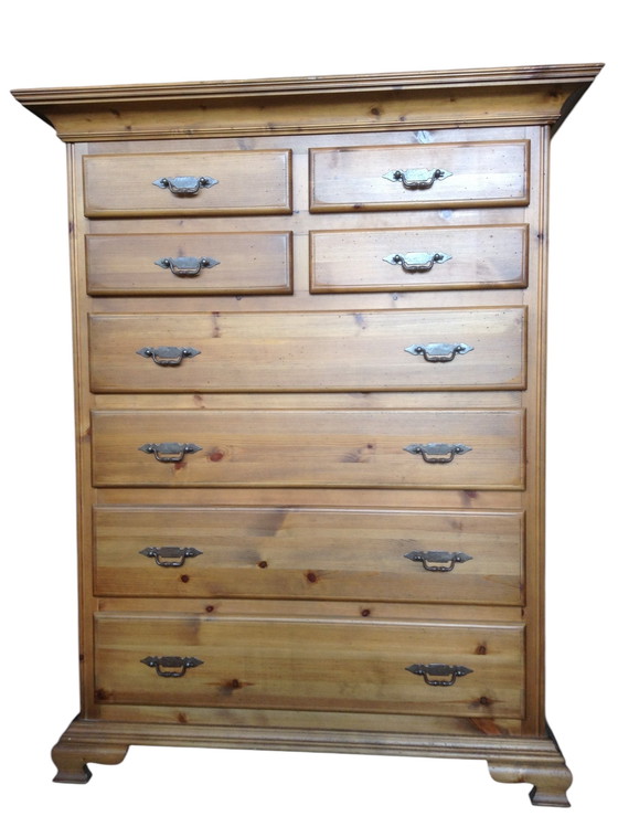 Image 1 of Mooie hoge ladenkast van scandinavisch greenen hout