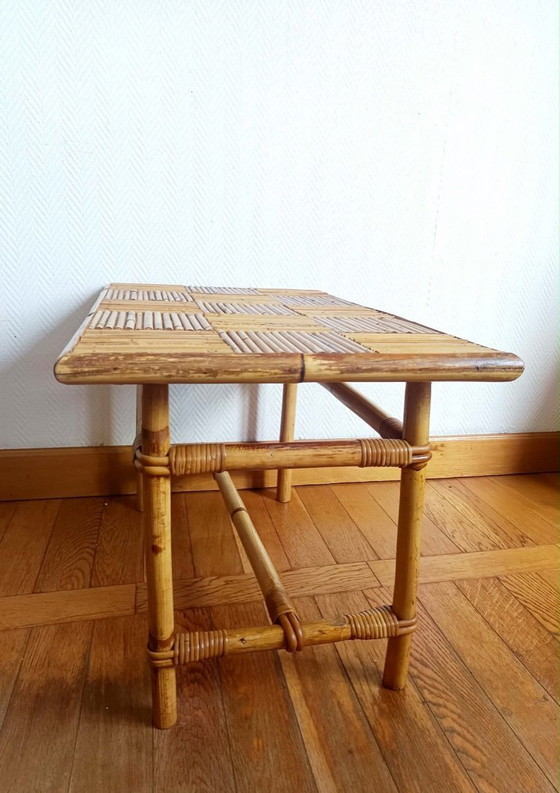 Vintage 1960s Audoux Minet style bamboo coffee table (photo 9 of 10)