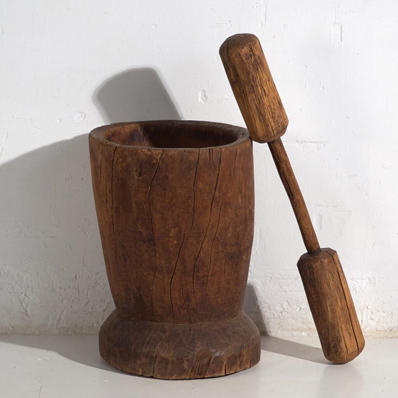 Antique wabi-sabi style grain mortar (c.1920) #1 – Decorative Objects (photo 4 of 40)