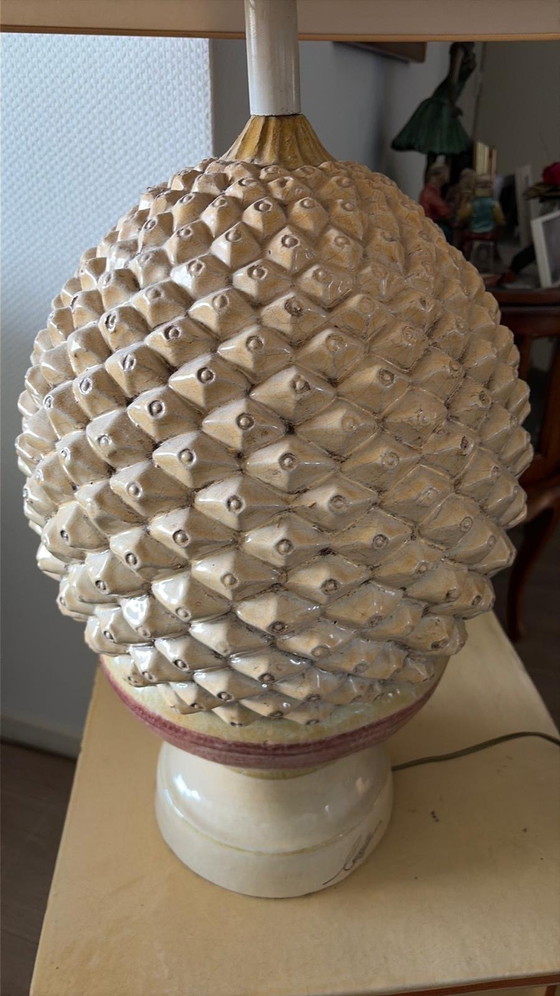 Keramiklampe, Ceccarelli, Tischlampen, Stoff, Creme (Foto 2 von 5)