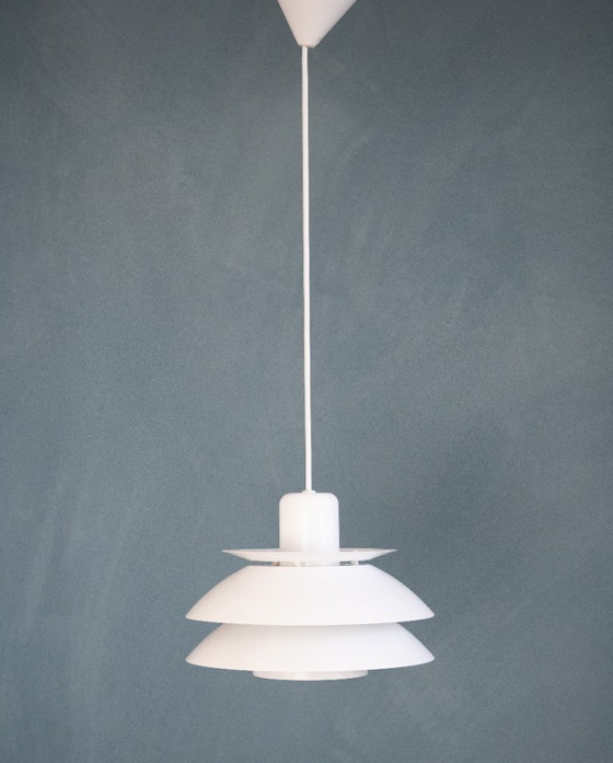 Image 1 of Dänische E.S. Horn Typ 776 Pendelleuchte aus Weißmetall