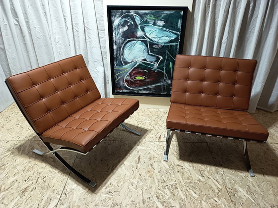 Image 1 of Sillones KNOLL Studio Barcelona (NUEVA Serie 2026) en piel natural (color coñac)