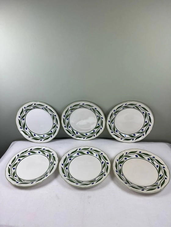 6 dekorierte Speiseteller – Geschirr, Porcelain, Vintage (photo 2 of 10)