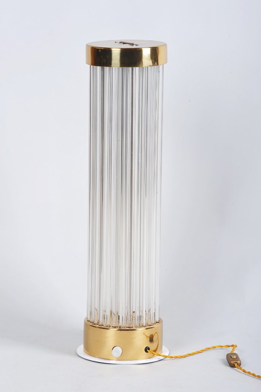 Lámpara de pie original Mid-Century, de J. Bejvl para Kamenický Šenov, checa, años 60 – vloerlampen, Glass, Brass