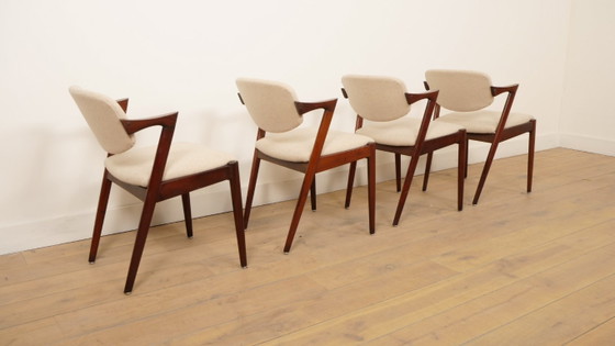 Image 1 of Juego de 4 sillas de comedor | Kai Kristiansen | Silla Z - modelo 42 | Palisandro