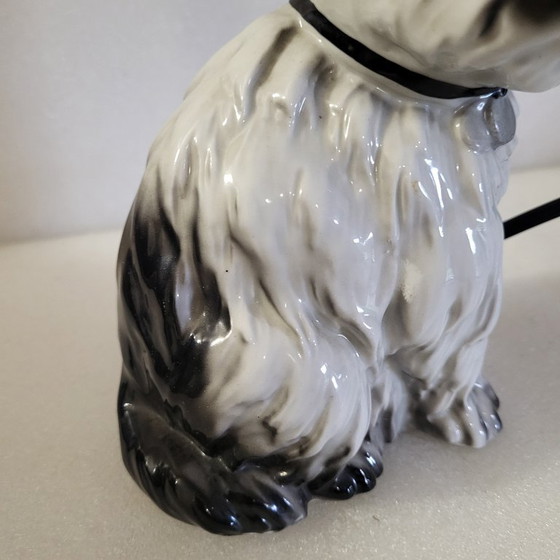 Image 1 of Vintage geglazuurde keramische tafellamp, in de vorm van een hond, Duitsland, 1960-1970