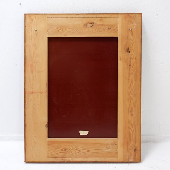 Image 1 of Facettierter Wandspiegel mit blauen und kupferfarbenen Spiegelpaneelen – Italien, 1930er Jahre