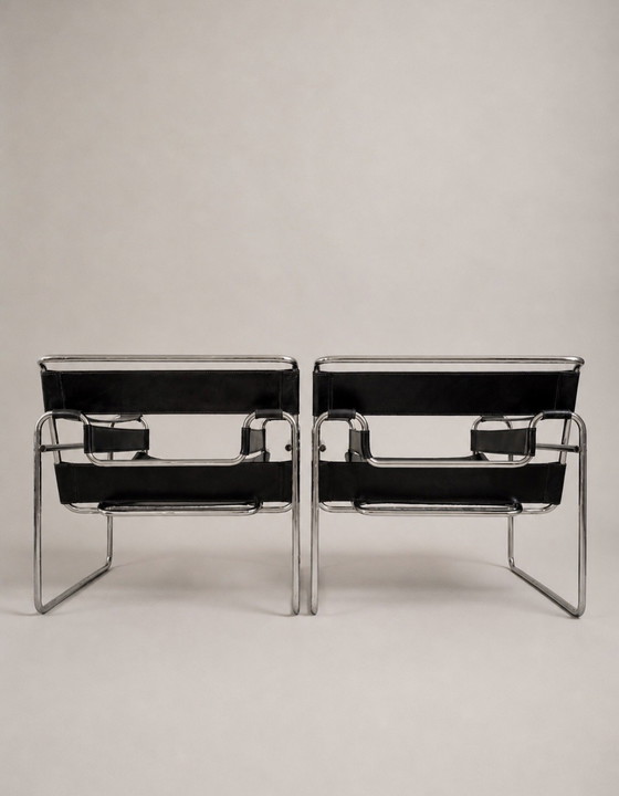 Image 1 of 2 Vintage Wassily Chairs by Marcel Breuer for Fasem, Italy, ca80s