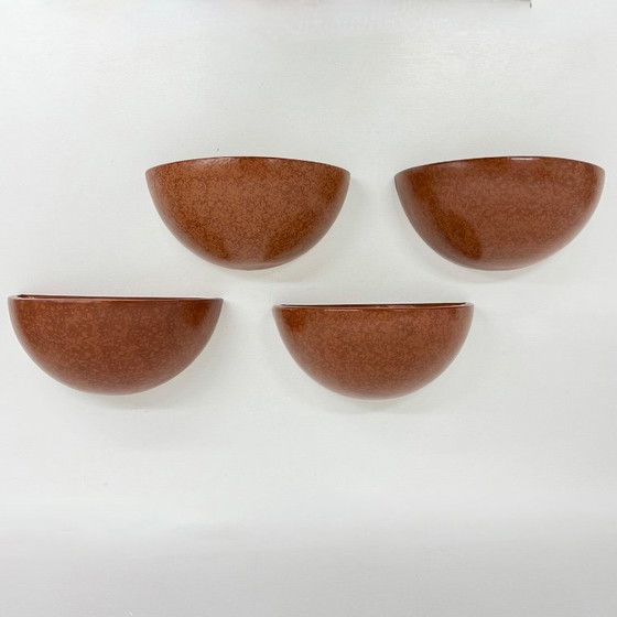 Image 1 of Ensemble de 4 appliques murales en céramique de style Mid-Century, années 1970