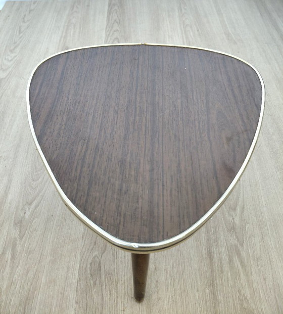 Image 1 of Fifties side table with wood motif