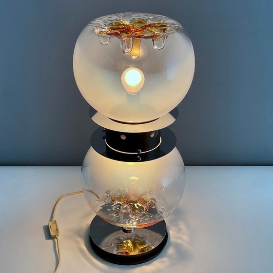 Image 1 of Lampada vintage in vetro di Murano con lattimo, design scultoreo italiano, anni '60-'70