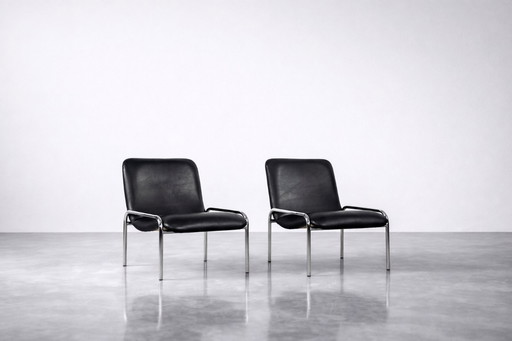 Minimalistische Vintage-Sessel aus Chrom von Thonet, 1970er Jahre, 2er-Set