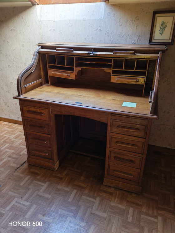 Scrivania (autentica Scrivania americana a cilindro) – Scrivanie, Legno (photo 4 of 5)