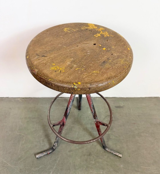 Image 1 of Grauer Werkstatthocker im Industriestil, 1960er Jahre