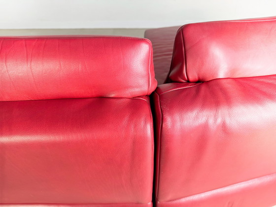 Image 1 of Original Koinor Volare Sofa Design Couch Leather Red Corner Sofa