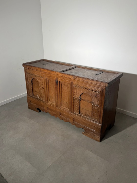 19th-Century Carved Wooden Chest – Storage cabinet (photo 2 of 7)