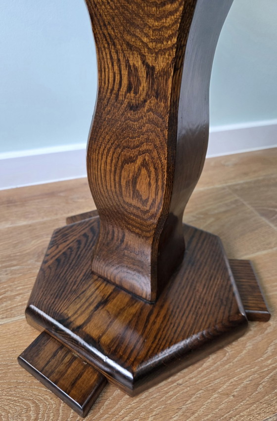 Image 1 of Table d'appoint en chêne massif – Table colonne vintage