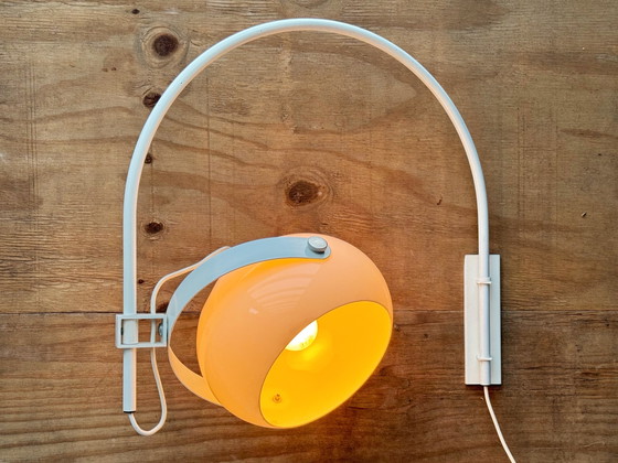 Image 1 of White Retro Mushroom Wall Lamp by Dijkstra – 1970s Space Age Design