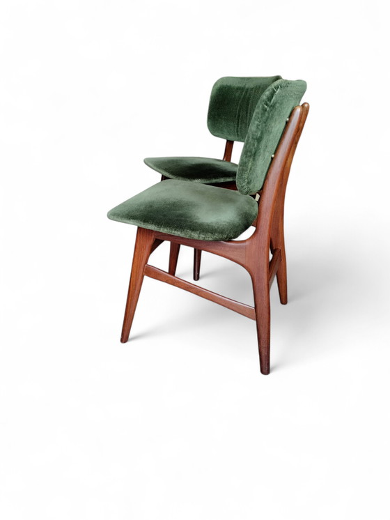 Image 1 of Ensemble de 2 chaises de salle à manger vintage en teck, design scandinave