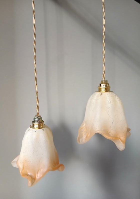 Image 1 of Set van 2 Vintage Murano hanglampen - Mid Century - Italy