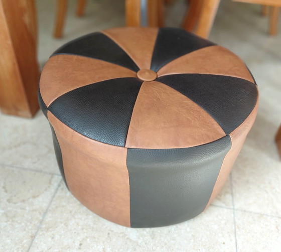 Meraviglioso pouf patchwork vintage anni settanta! – Vintage Amore, Poggiapiedi e pouf, Skai (photo 5 of 8)