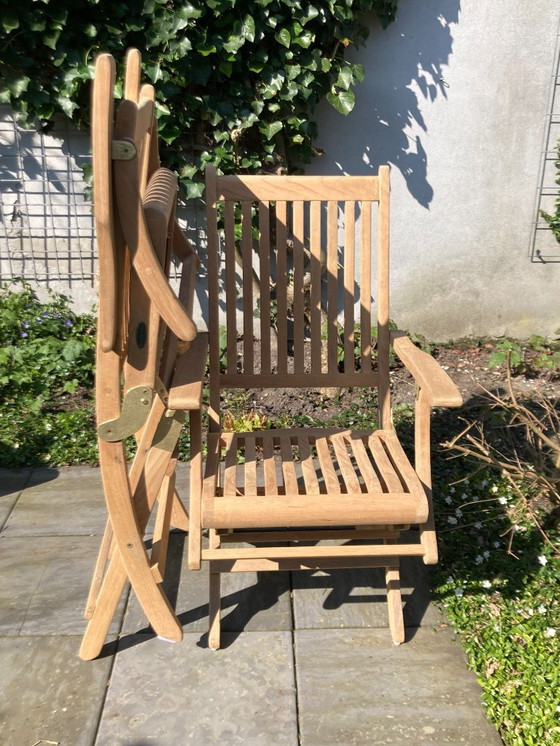 Image 1 of 2 zeer fraaie teakhouten tuinklapstoelen van Westminster