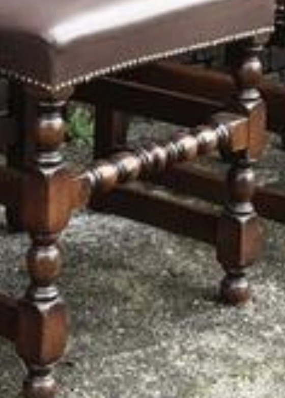 Image 1 of 6 RAC Engelse eetkamer stoelen leder