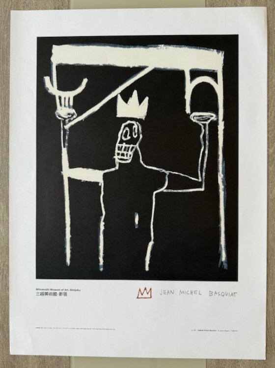 Image 1 of Jean-Michel Basquiat – Untitled "Le Roi" – Lithographie Enrico Navarra 1997 – Exposition Mitsukoshi Museum Japon