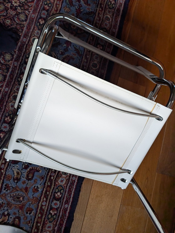 Image 1 of 2 x Martin Stam Rohrrahmenstühle 70er Jahre weißes Leder.