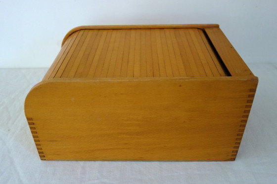 Vintage tambour door cabinet – Filing cabinets, Wood (photo 6 of 8)