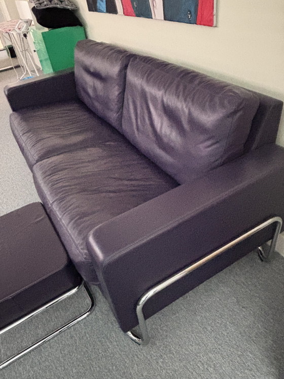 Gispen AD 3 in Aubergine Kleur Leer – Banken, Leather, Metal (photo 4 of 4)