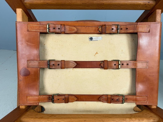 Image 1 of 2x Børge Mogensen Cognac-Leder und Eiche, spanischer Stuhl für Fredericia, 1960