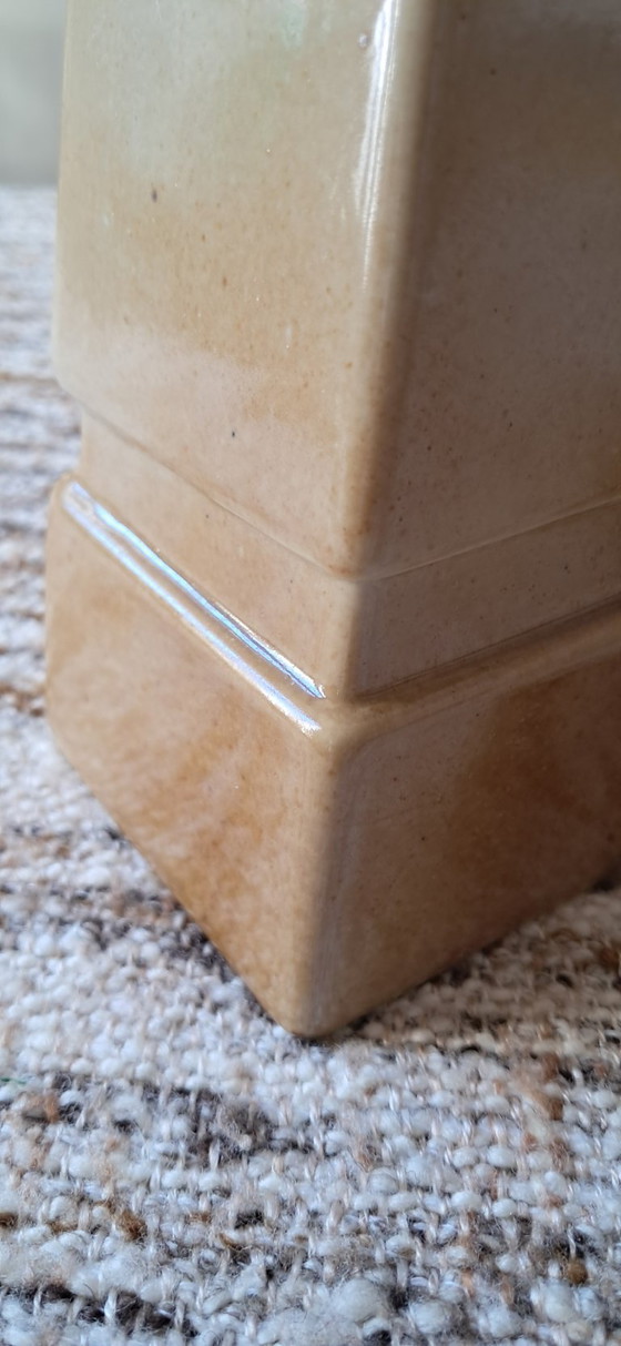 Modernist style ceramic Vase made in France, Beige (photo 6 of 7)