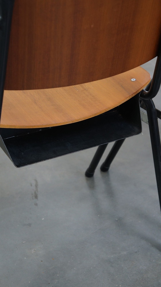 Image 1 of 12 Vintage Dutch Design Marko School/Canteen/Dining Chairs With Armrests