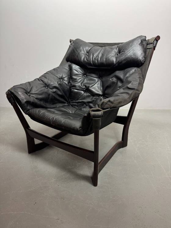 Image 1 of Mid-Century Design „Trega“ Sling Lounge Chairs von Tormod Alnæs für Sørlie Møbler, Norwegen, 1970er Jahre