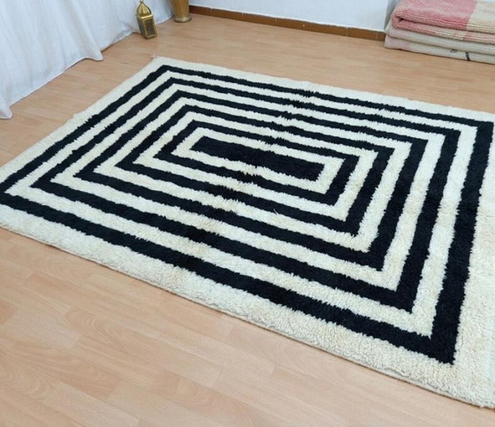 Image 1 of Marokkanischer Berber-Teppich, naturfarben, mit geometrischen Motiven, 250 cm x 150 cm 