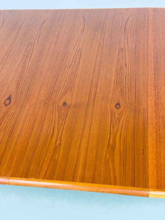 Image 1 of Danish Round Teak Dining Table With Extensions By Gudme Møbelfabrik, 1970S