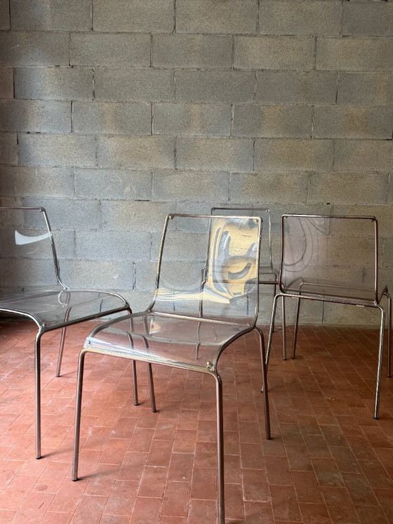 Image 1 of 4 sedie italiane in vetro acrilico di Calligaris