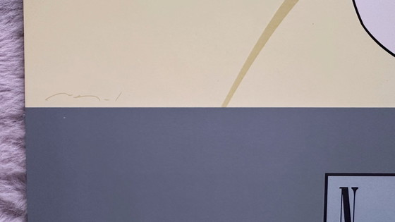 Image 1 of Patrick Nagel 80s poster kunstdruk litho Yellow Blanket