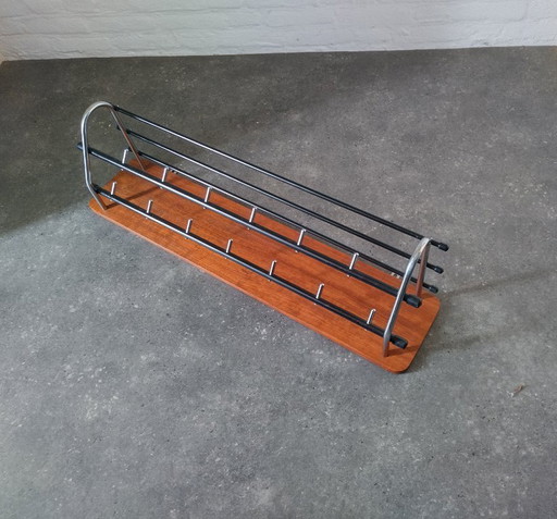 Vintage coat rack chrome/teak