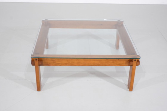 Image 1 of Vierkante eiken salontafel, Italië - 1970