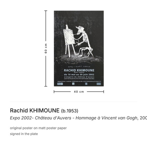 Image 1 of Rachid KHIMOUNE Ausstellung – Château d'Auvers – Hommage an Vincent van Gogh Poster 2002